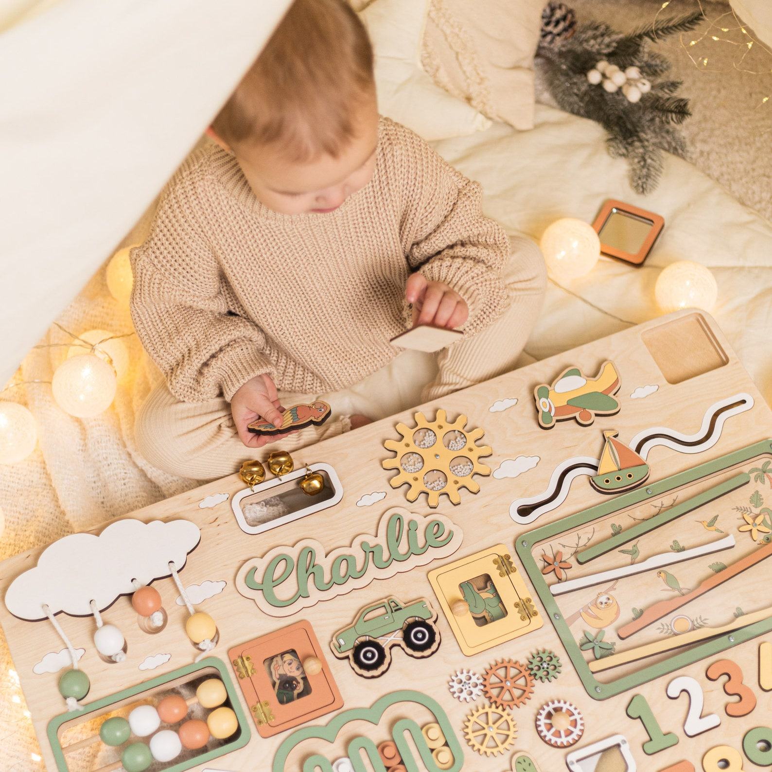 Personalized Big Busy Board Sensory Exploration and Learning for Curious Toddlers