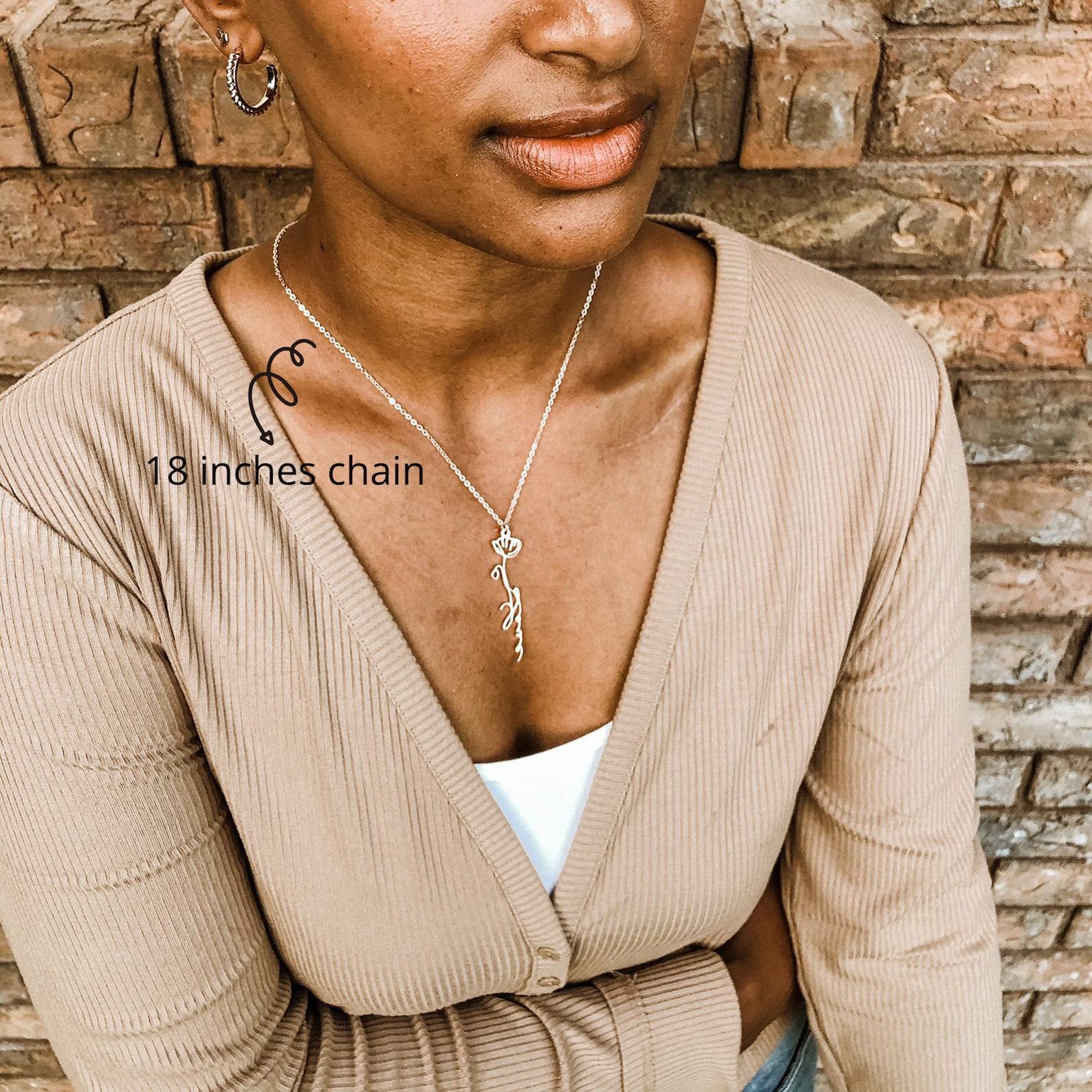 Personalized Birth Flower Necklace A Timeless Item for Her