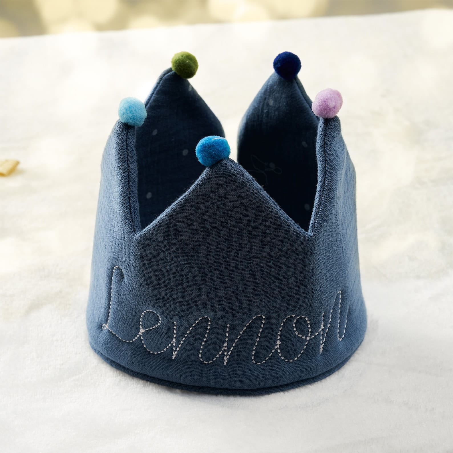 Personalized Birthday Crown – Embroidered Name Crown for Baby & Toddler – Handmade Keepsake