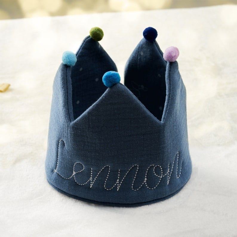 Personalized Birthday Crown for Baby & Kids – Hand Embroidered Keepsake Present