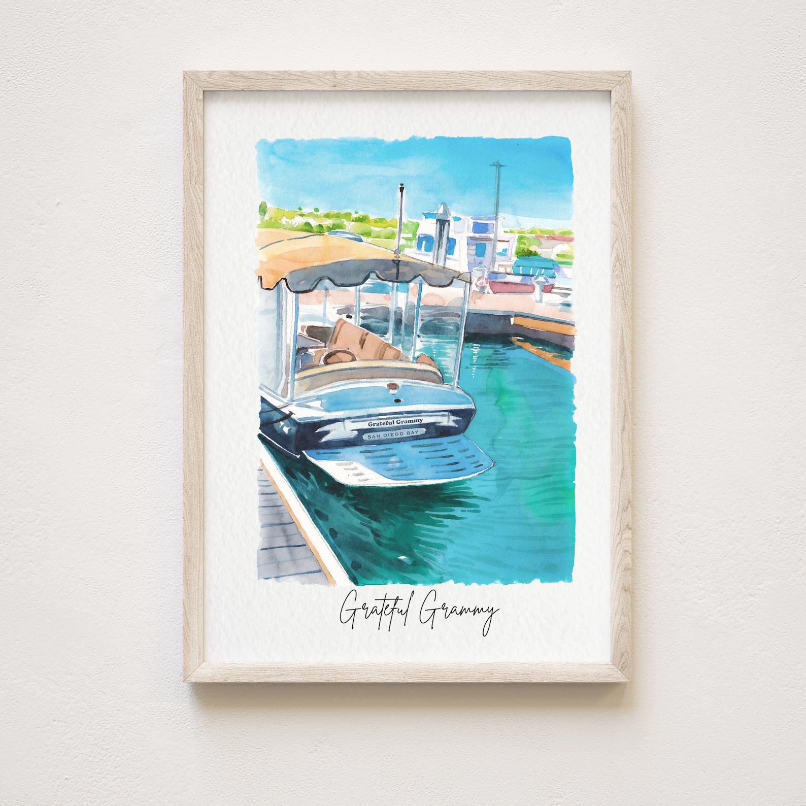 Personalized Boat Portrait Capture Your Nautical Memories in Watercolor