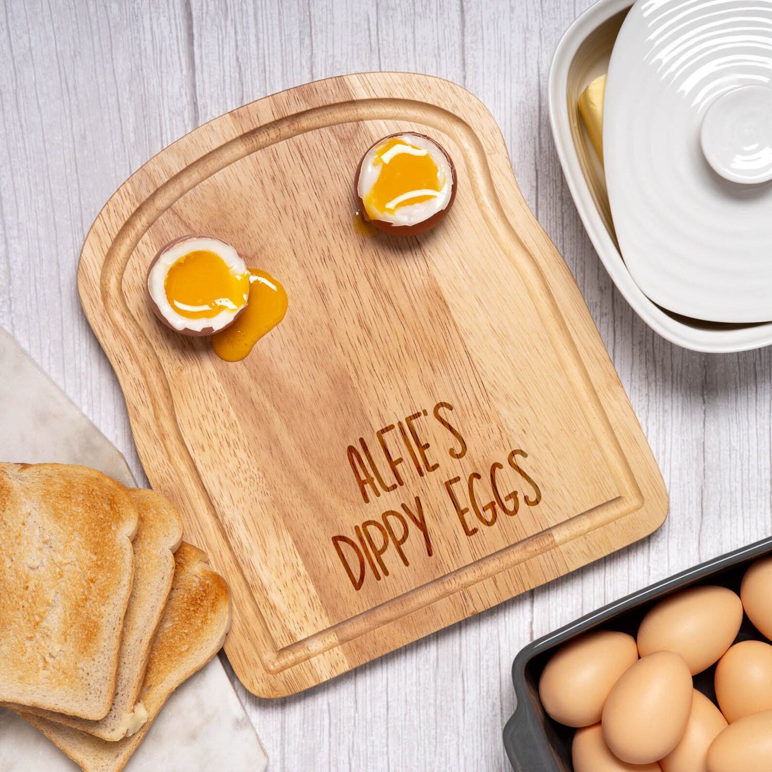 Personalized Breakfast Board Dippy Eggs, Toast, and More for Kids and Adults