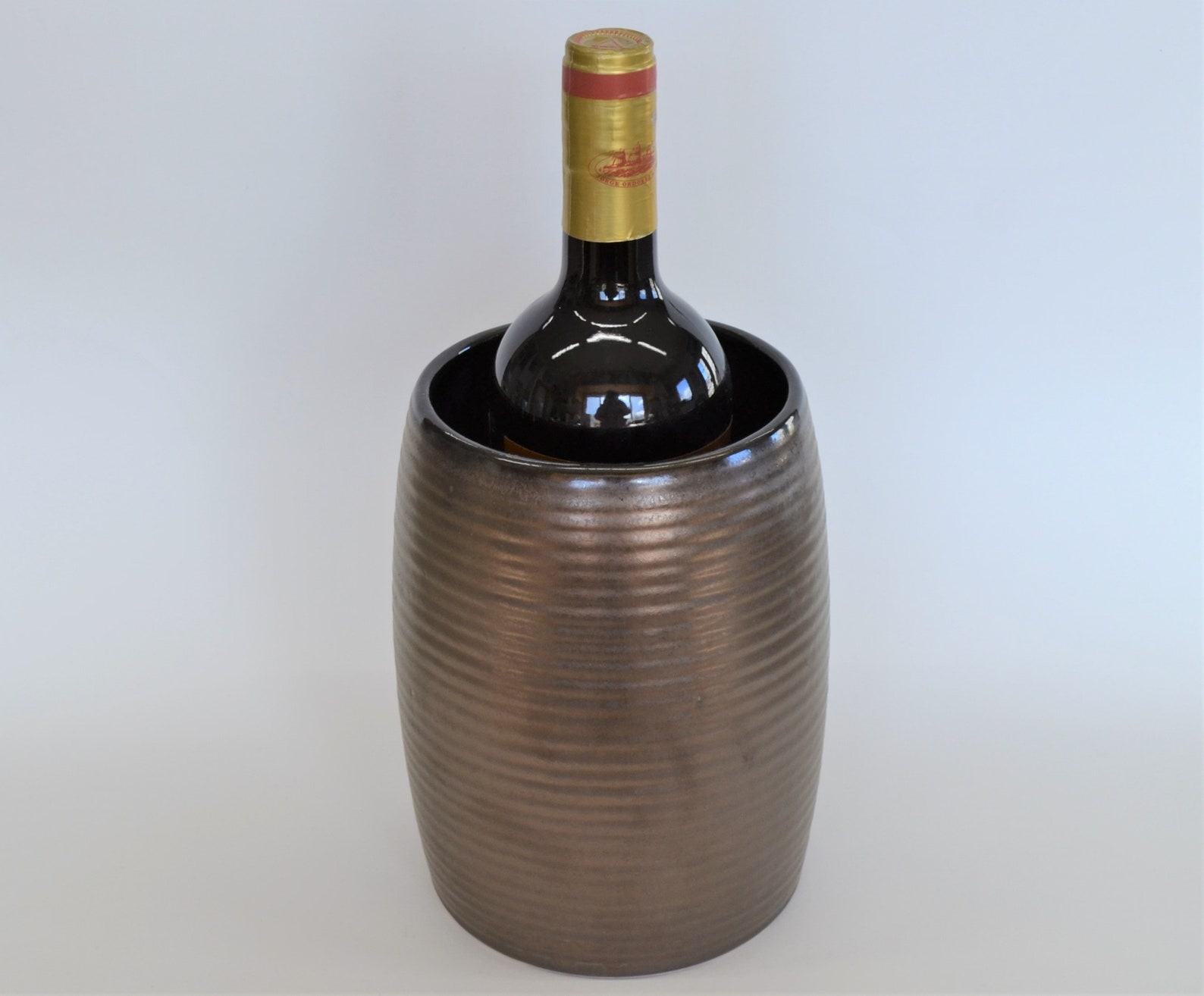Personalized Bronze Pottery Wine Chiller A Timeless Anniversary Item - Image 2