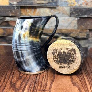 Personalized Buffalo Horn Beer Tankard Unique Engraved Items for Men, Groomsmen, and Friends