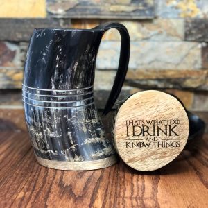 Personalized Buffalo Horn Beer Tankard Unique Engraved Items for Men, Groomsmen, and Friends