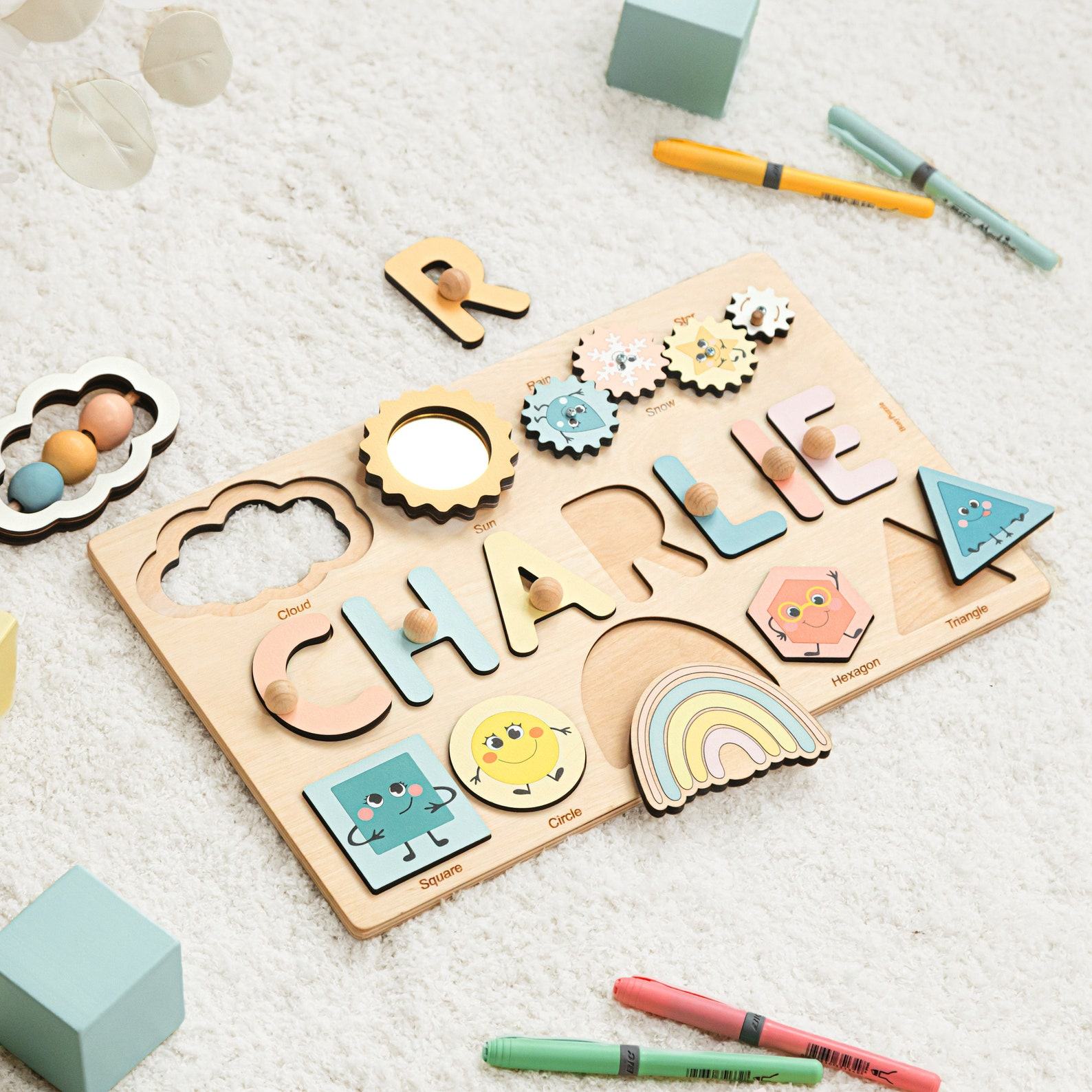 Personalized Busy Board – Montessori Activity Toy for Baby’s 1st Birthday & Preschool Learning