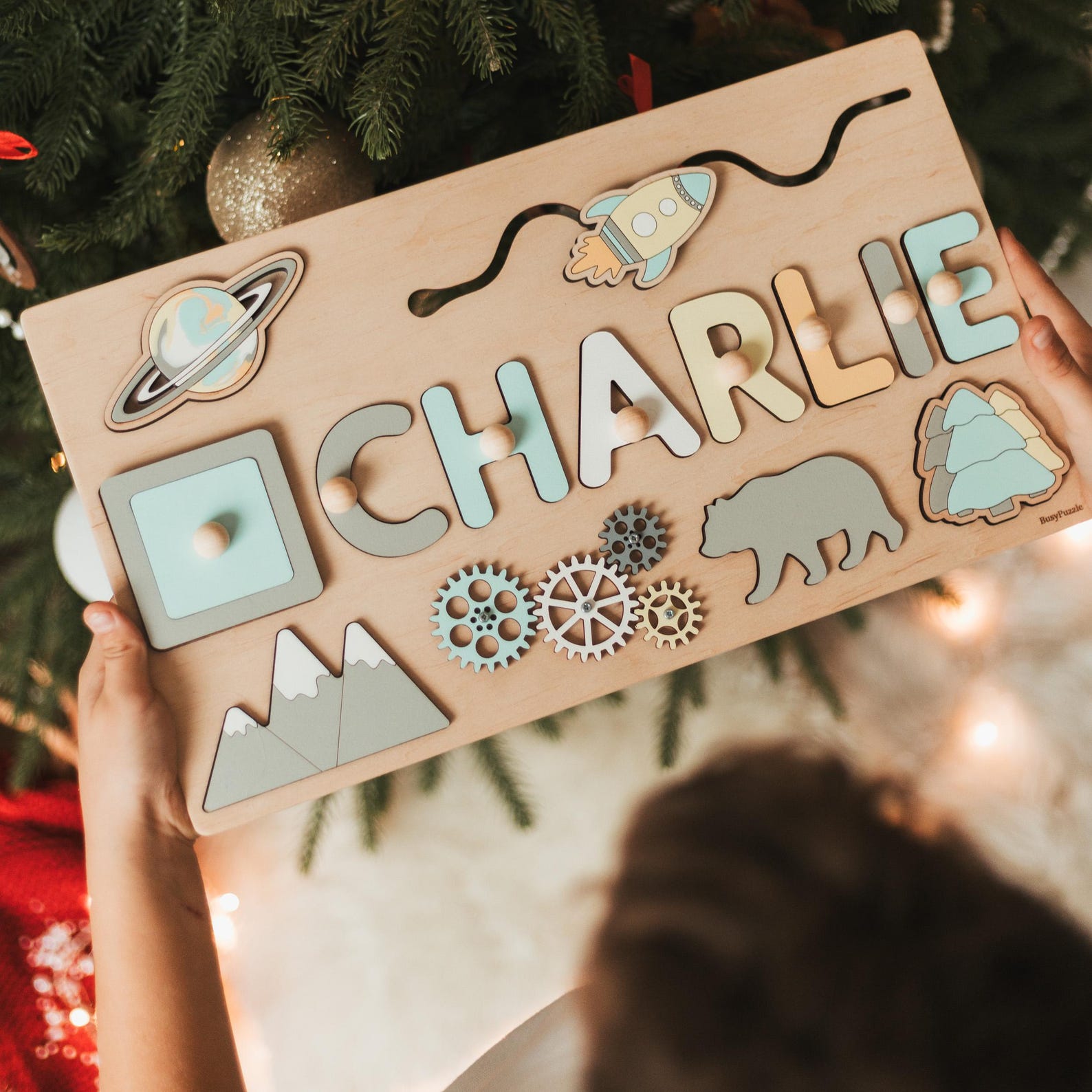 Personalized Busy Board  Custom Name Sensory Toy – Easter Present for Toddlers 1-3