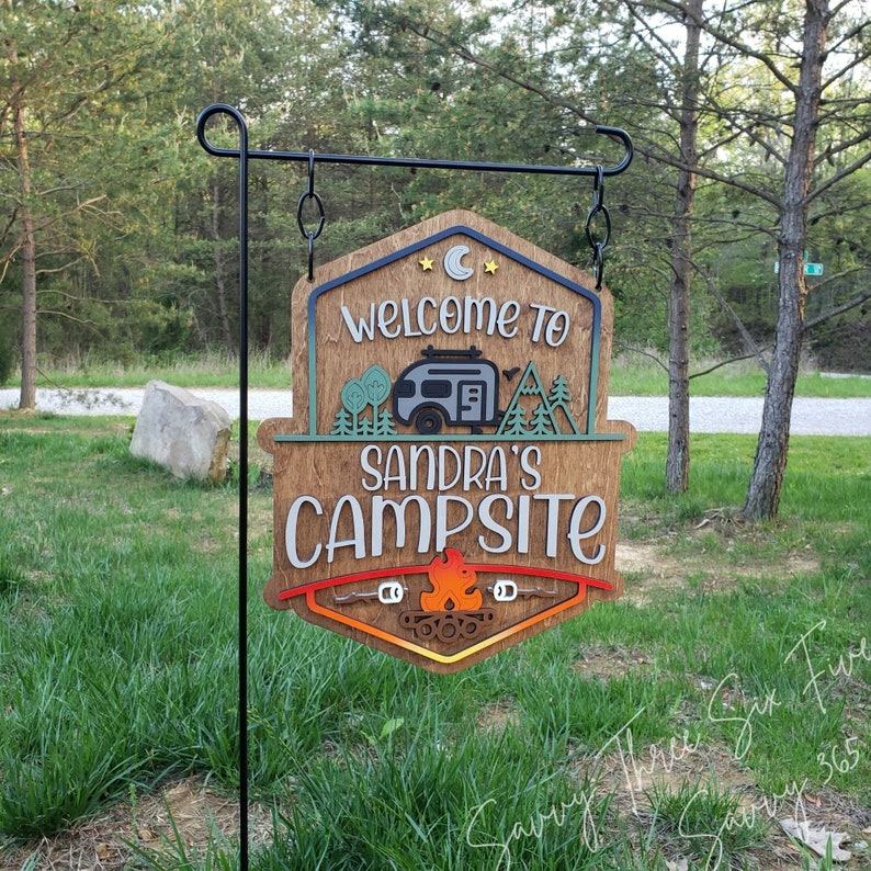 Personalized Camping Sign Welcome to Your Campsite Oasis
