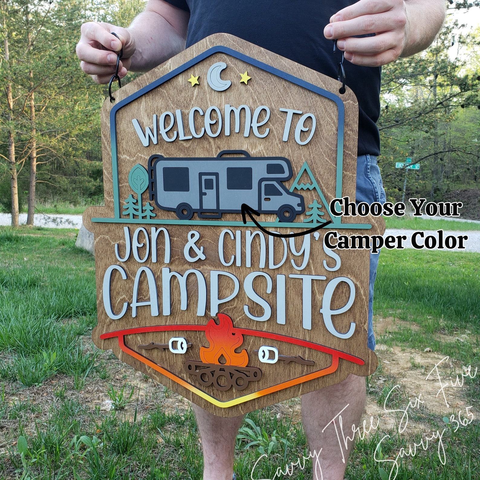 Personalized Camping Sign Welcome to Your Campsite Oasis