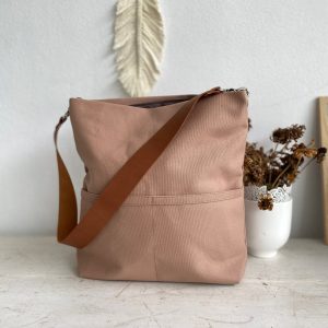 Personalized Canvas Tote Bag with Leather Strap A Timeless Item for Her
