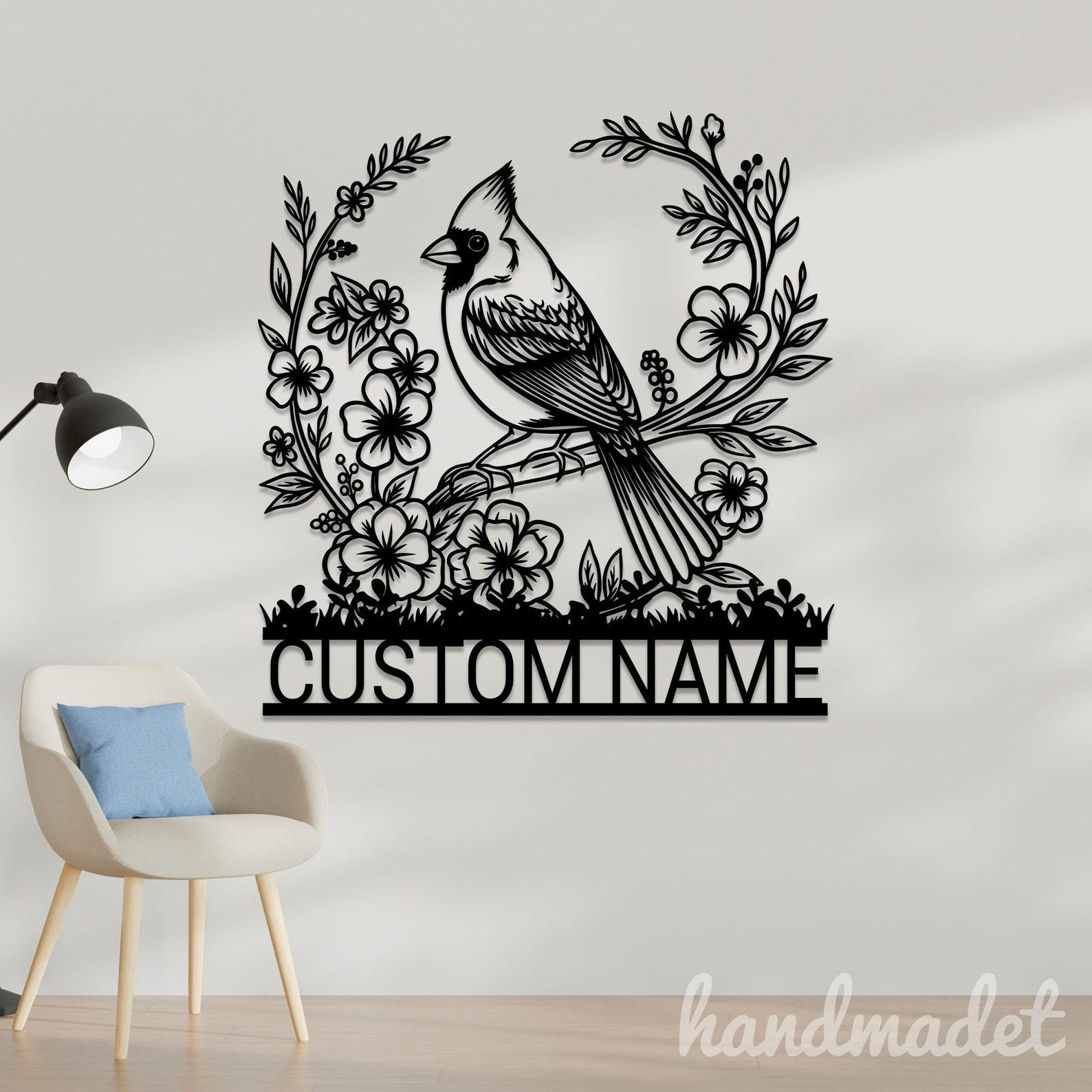 Personalized Cardinal Bird Metal Wall Sign Illuminate Your Home with Avian Elegance