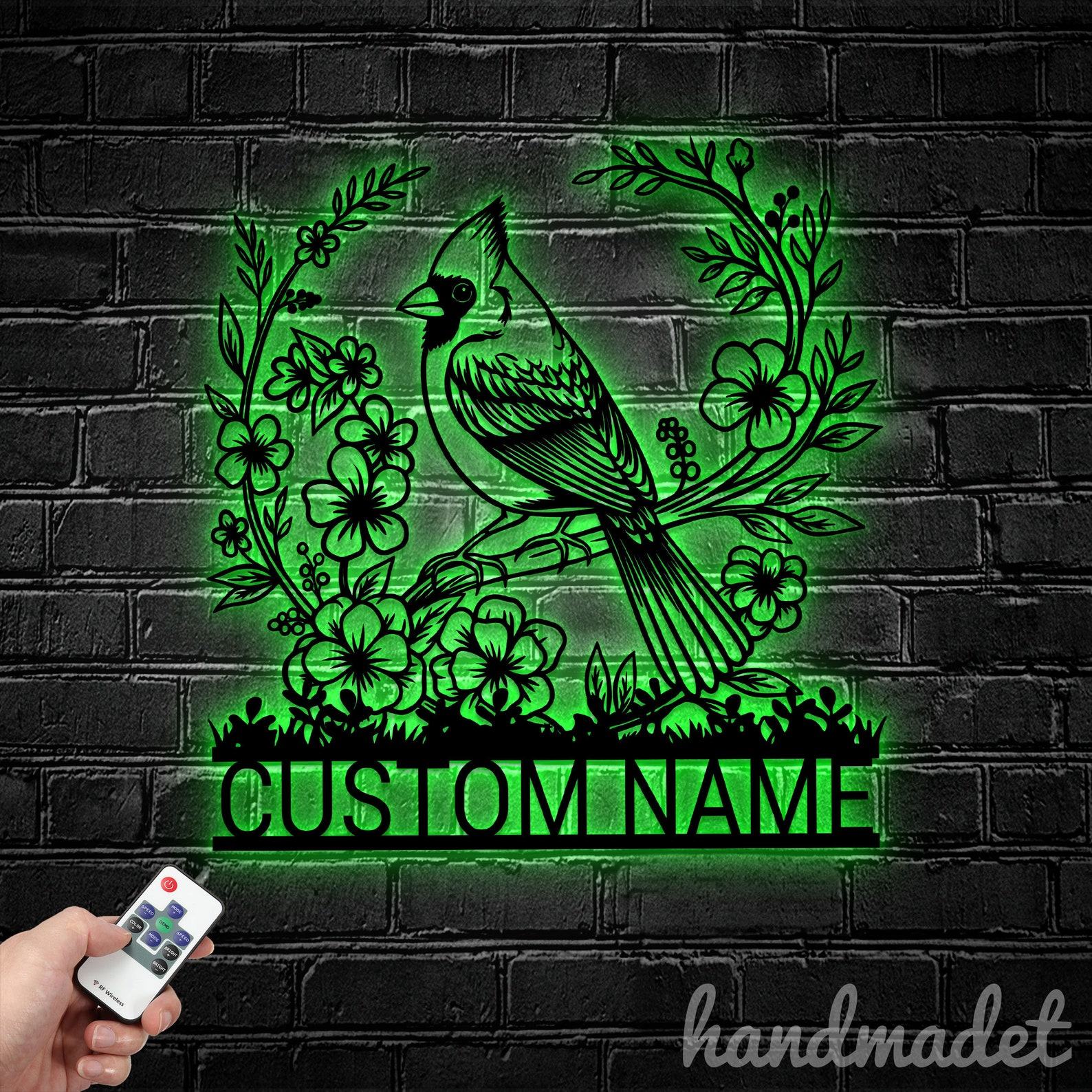 Personalized Cardinal Bird Metal Wall Sign Illuminate Your Home with Avian Elegance