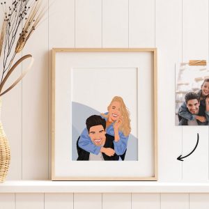 Personalized Cartoon Portrait Immortalize Your Love Story in a Captivating Canvas