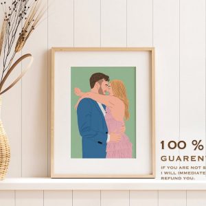Personalized Cartoon Portrait Immortalize Your Love Story in a Captivating Canvas