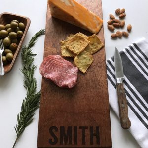 Personalized Cheese Board Custom Engraved Charcuterie Board, Unique Handmade Serving Tray with Last Name for Wedding Items