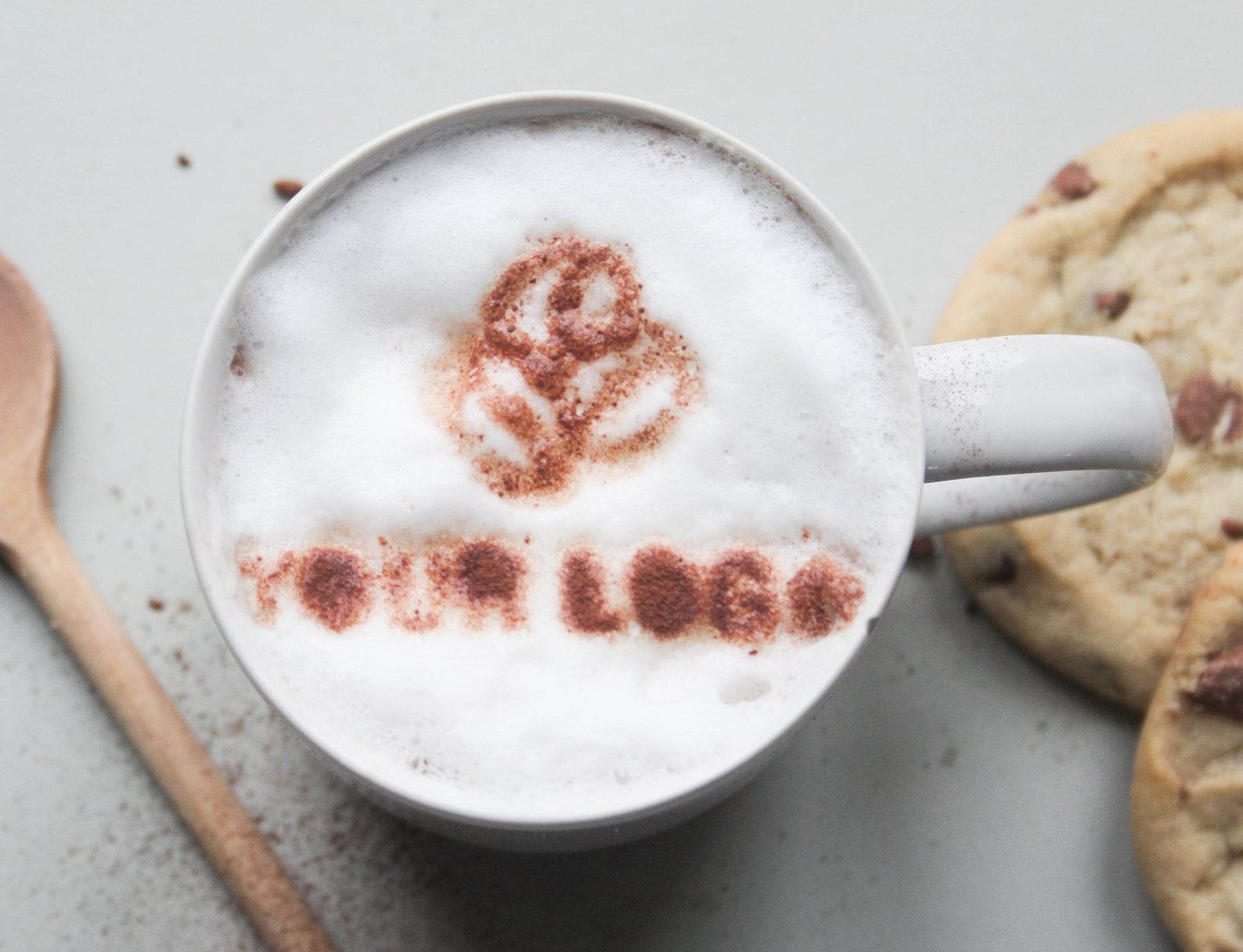 Personalized Coffee Stencil Elevate Your Coffee Art with Custom Logos and Designs - Image 6