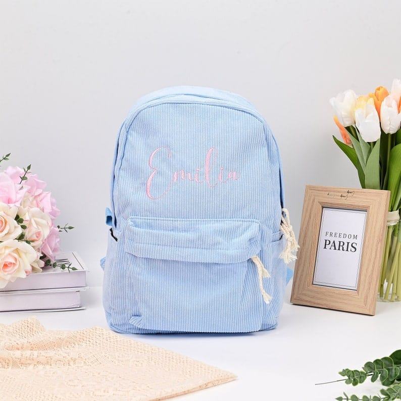 Personalized Corduroy Backpack for Kids – Custom Toddler School Bag