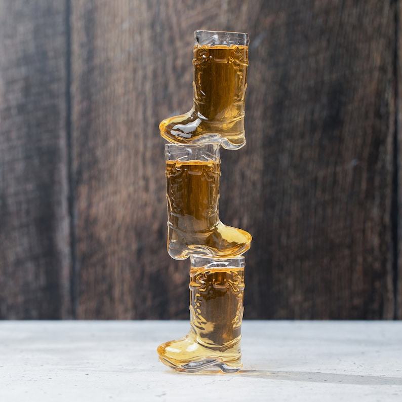 Personalized Cowboy Boot Shot Glass Set Lasso Your Party with Style