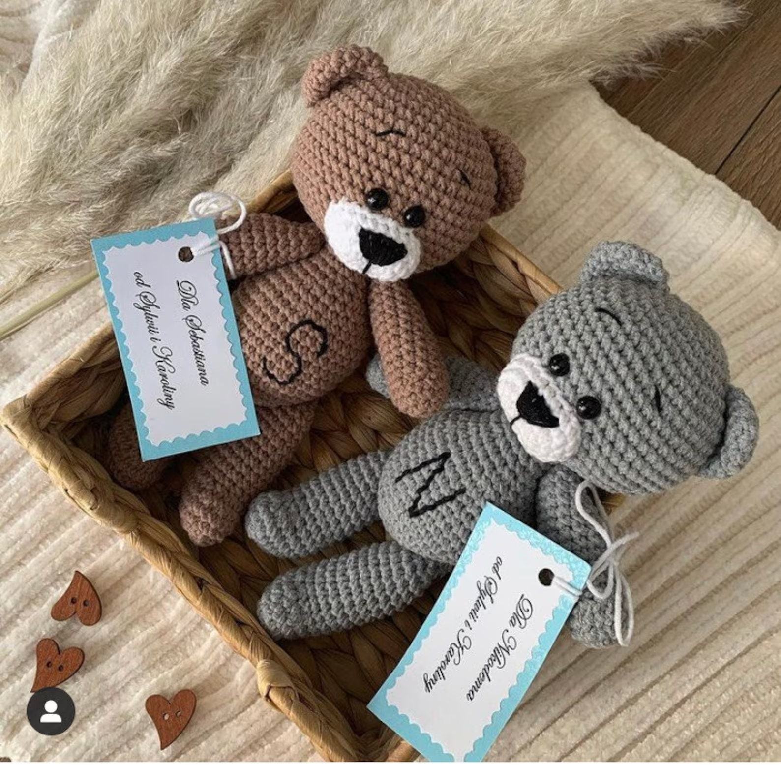 Personalized Crochet Teddy Bear and Rattle A Cherished Keepsake for Baby’s Journey - Image 2