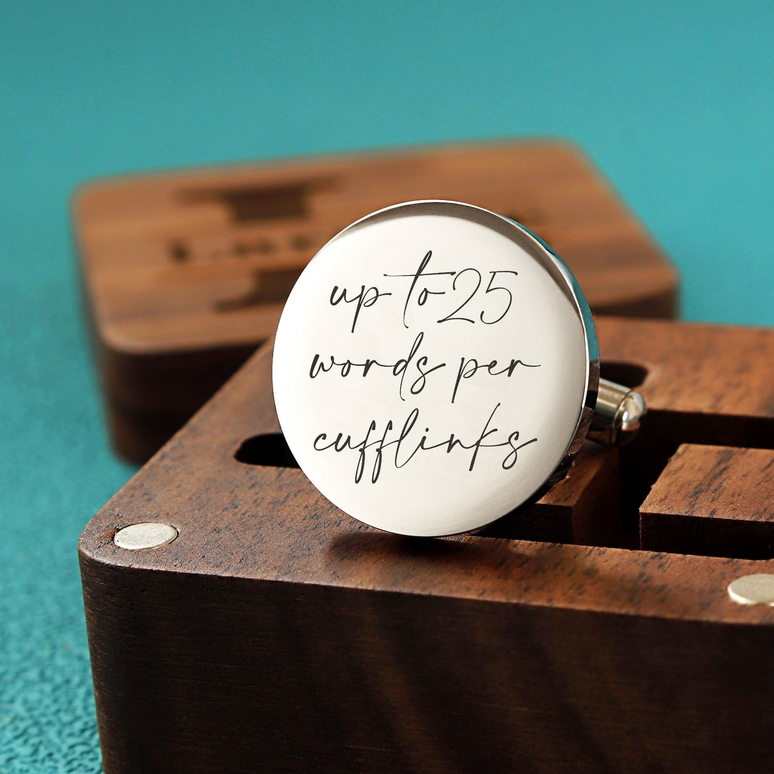 Personalized Cufflinks Engrave Your Story, Up to 25 Words per Cufflink