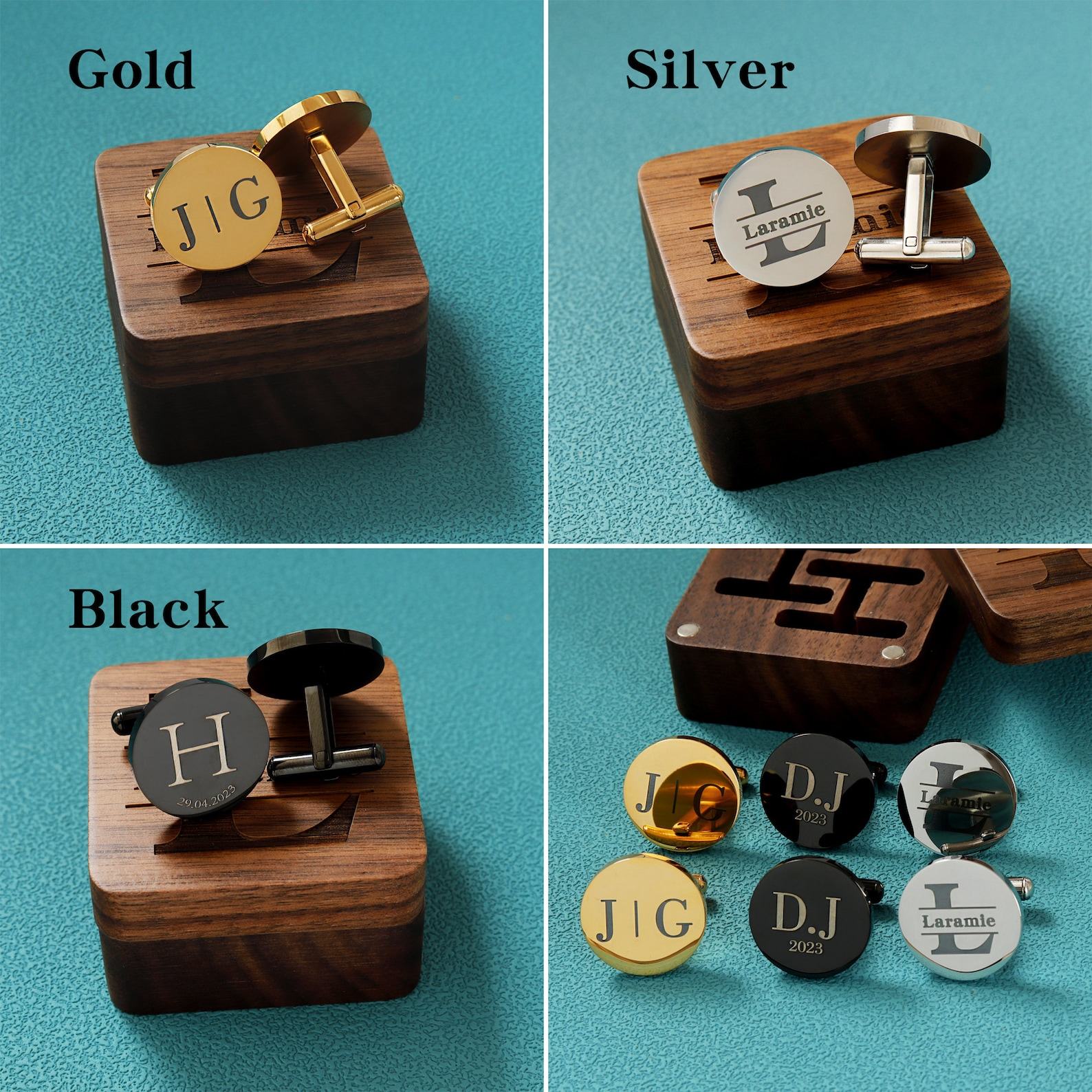Personalized Cufflinks Engrave Your Story, Up to 25 Words per Cufflink