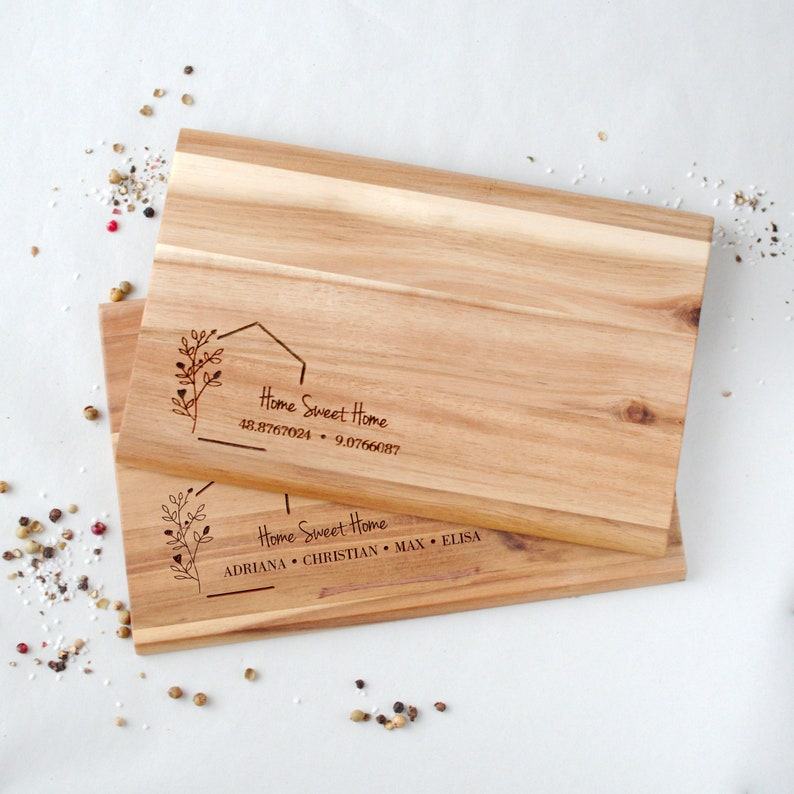 Personalized Cutting Board The Interesting  Housewarming Item with Custom Coordinates
