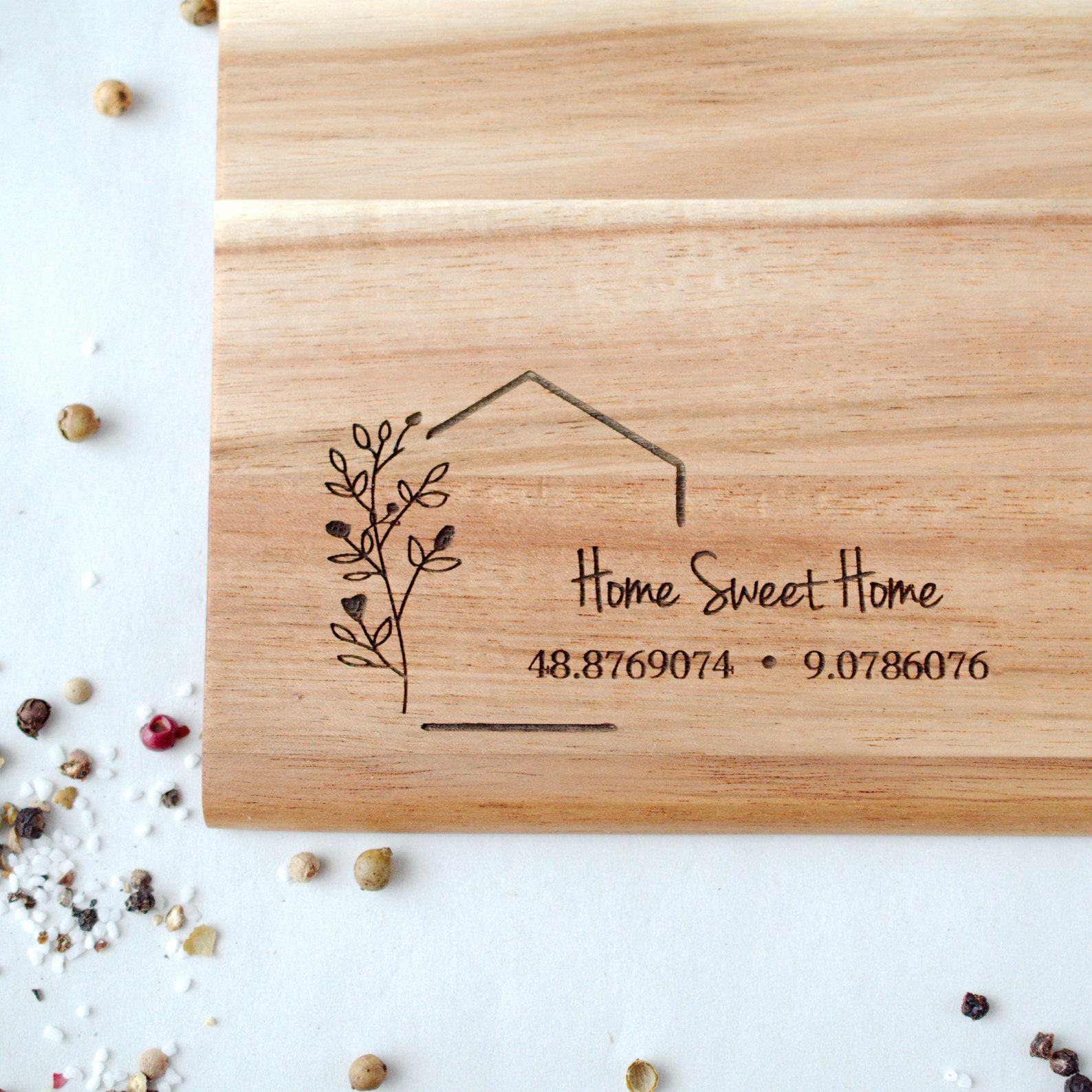 Personalized Cutting Board The Interesting  Housewarming Item with Custom Coordinates