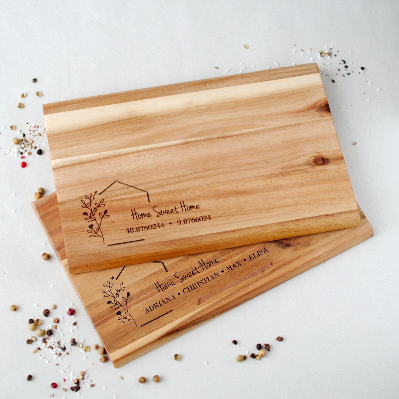 Personalized Cutting Board The Interesting  Housewarming Item with Custom Coordinates