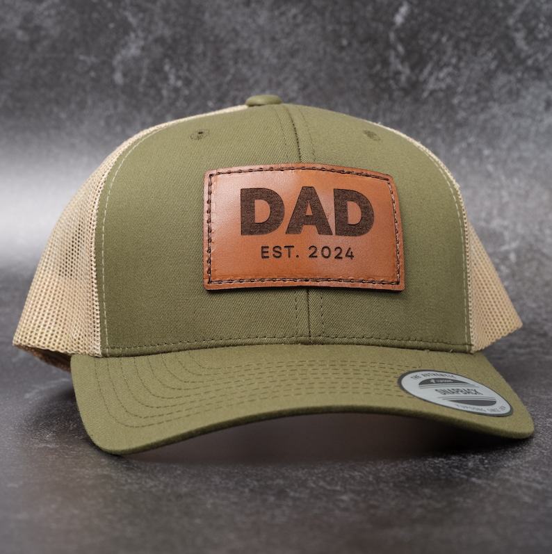 Personalized Dad Hat Celebrate Fatherhood with a Unique Leather Patch Trucker Hat