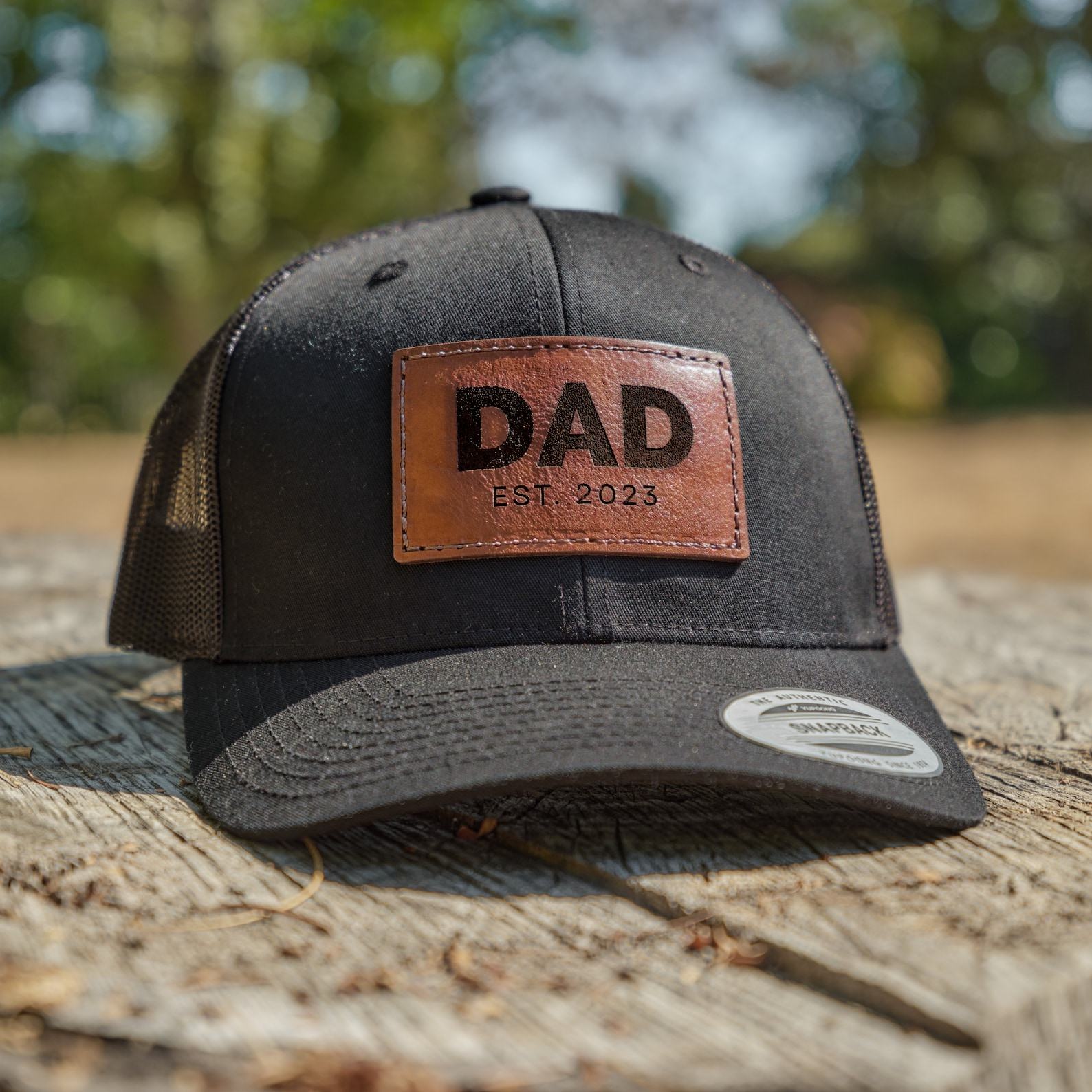Personalized Dad Hat Celebrate Fatherhood with a Unique Leather Patch Trucker Hat