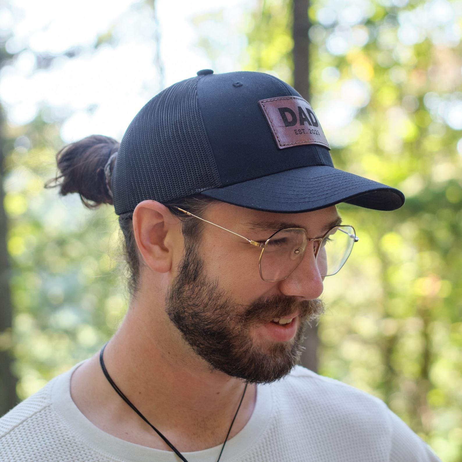 Personalized Dad Hat Celebrate Fatherhood with a Unique Leather Patch Trucker Hat