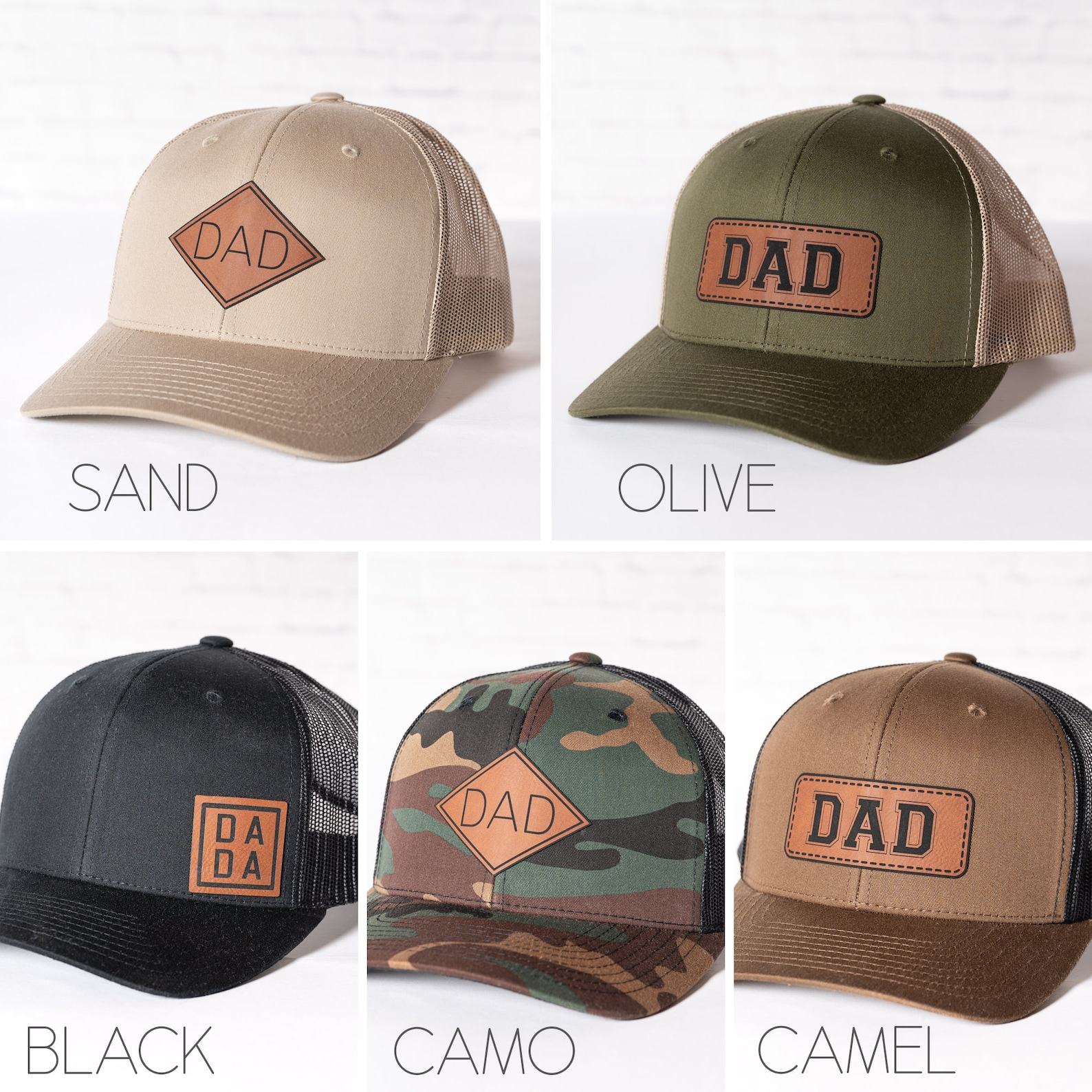 Personalized Dad Hats Embroidered PU Leather Patch Caps for the Best Dads