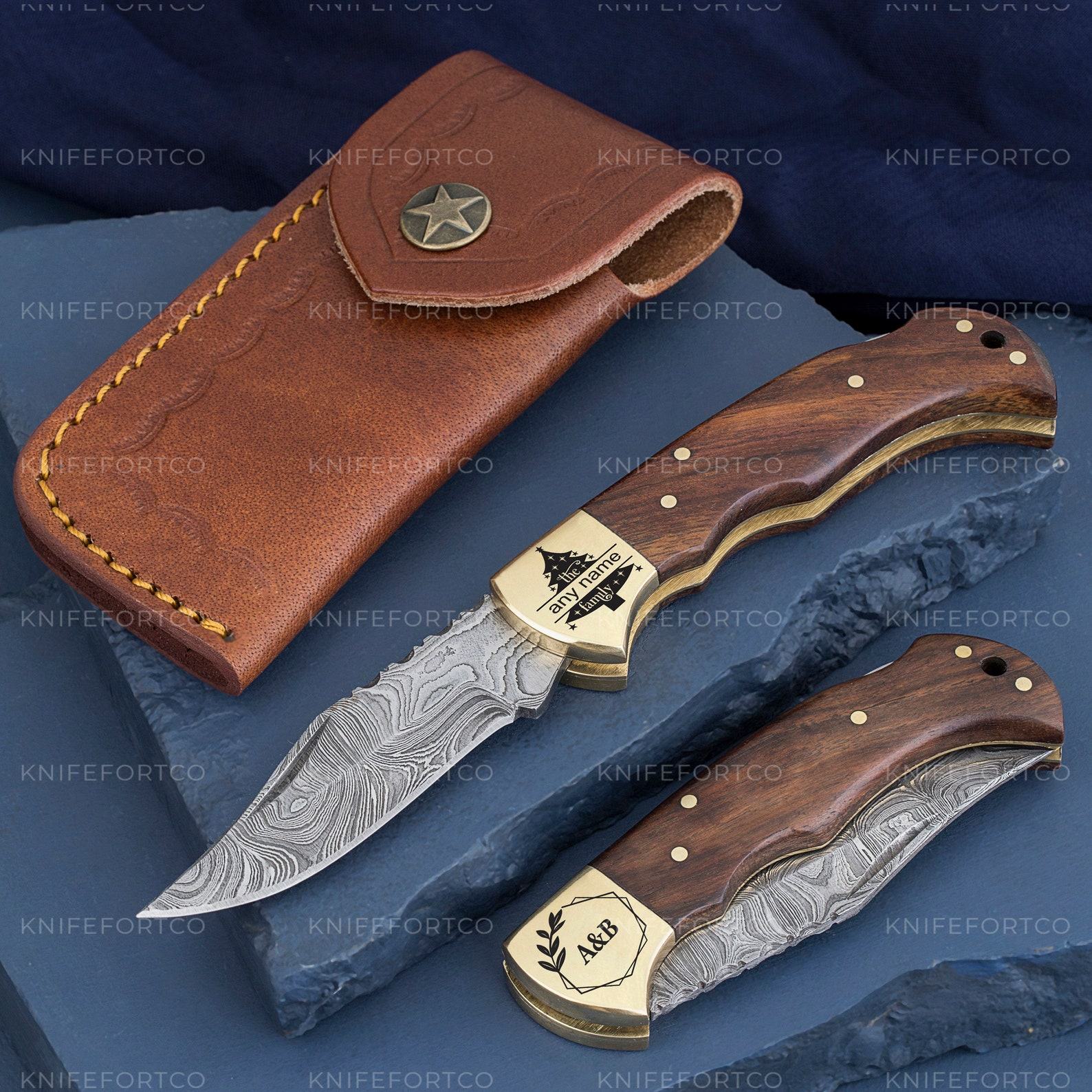 Personalized Damascus Steel Pocket Knife A Timeless Item for Special Occasions