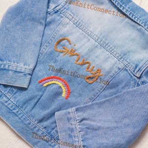 Personalized Denim Jacket Embroidered Name, Interesting  Baby Shower or Birthday Item