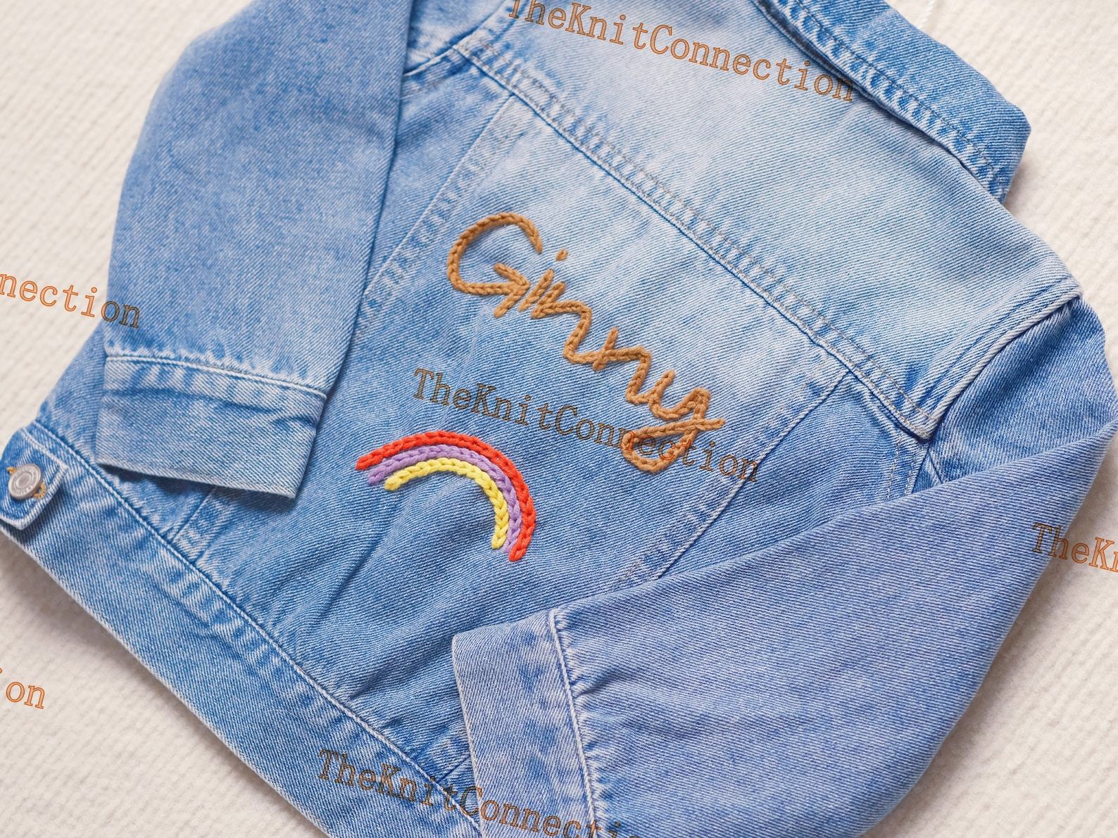 Personalized Denim Jacket Embroidered Name, Interesting Baby Shower or Birthday Item - Image 4