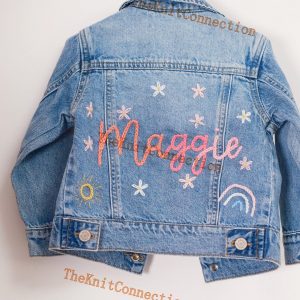 Personalized Denim Jacket Embroidered Name, Interesting  Baby Shower or Birthday Item