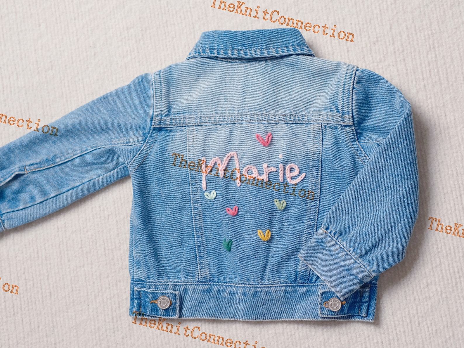 Personalized Denim Jacket Embroidered Name, Interesting Baby Shower or Birthday Item - Image 3