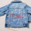 Personalized Denim Jacket Embroidered Name, Interesting  Baby Shower or Birthday Item