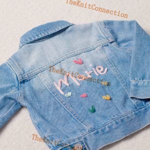 Personalized Denim Jacket Embroidered Name, Interesting  Baby Shower or Birthday Item