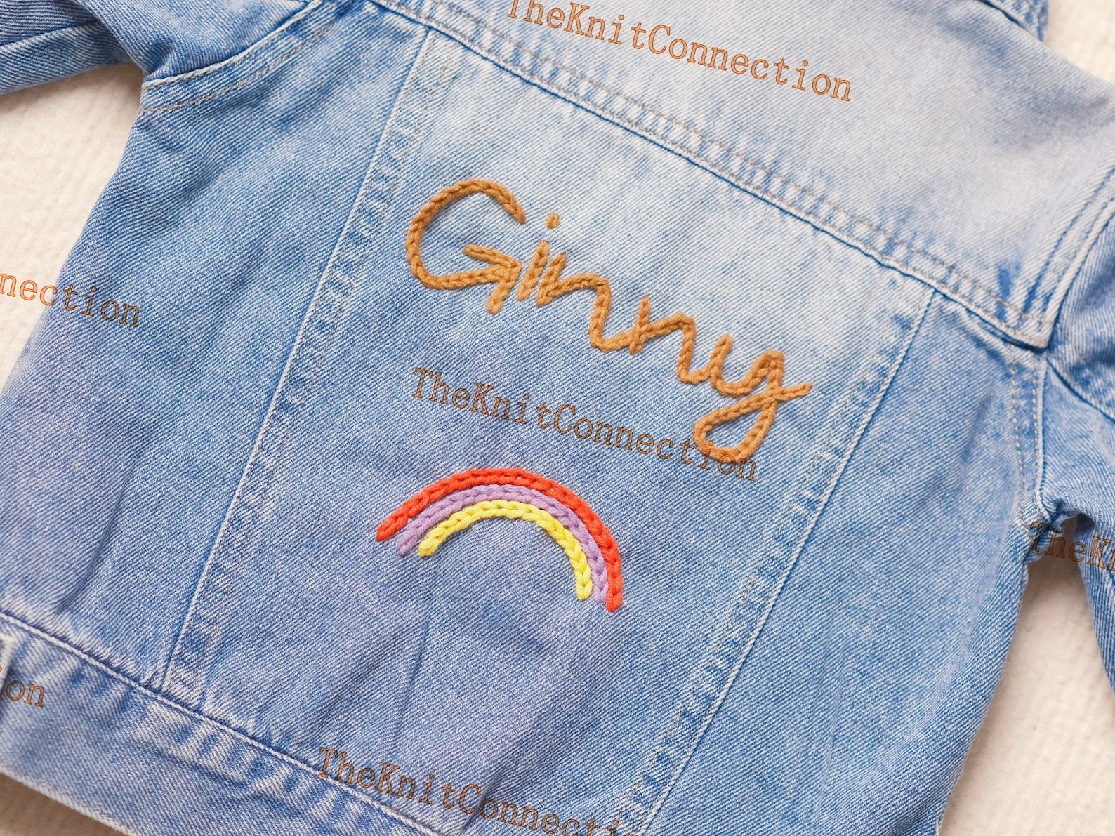 Personalized Denim Jacket Embroidered Name, Interesting Baby Shower or Birthday Item - Image 5