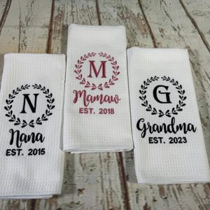 Personalized Dish Towel A Cherished Keepsake for Grandma and Mom