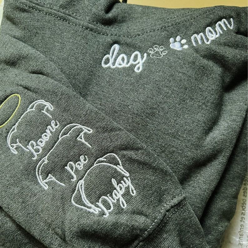 Personalized Dog and Cat Mom Sweatshirt Embroidered with Your Furry Friend’s Name and Ear