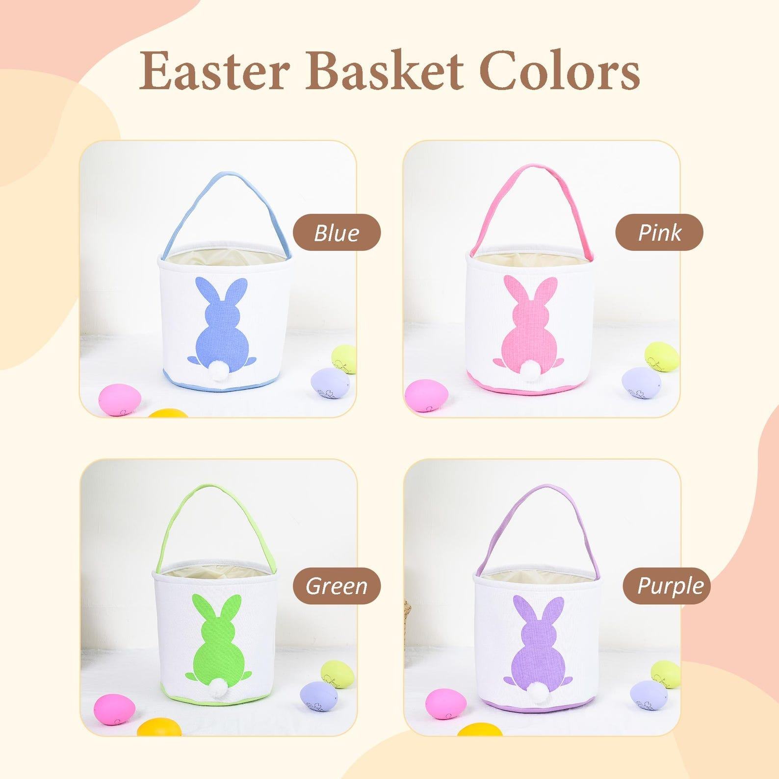 Personalized Easter Basket for Kids – Embroidered Bunny Bag with Tail – Easter Presents