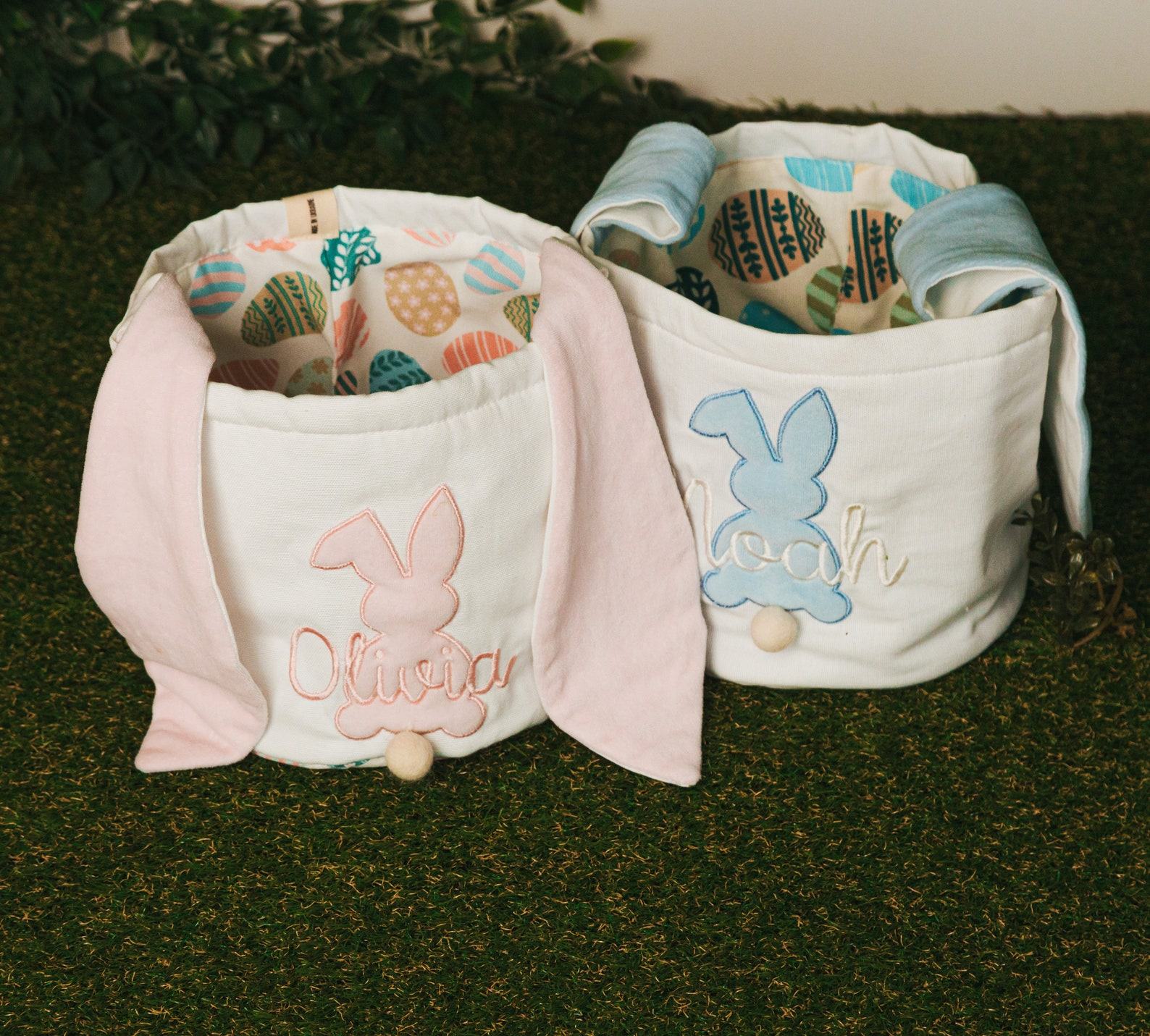 Personalized Easter Baskets for Kids – Embroidered & Unique Designs!