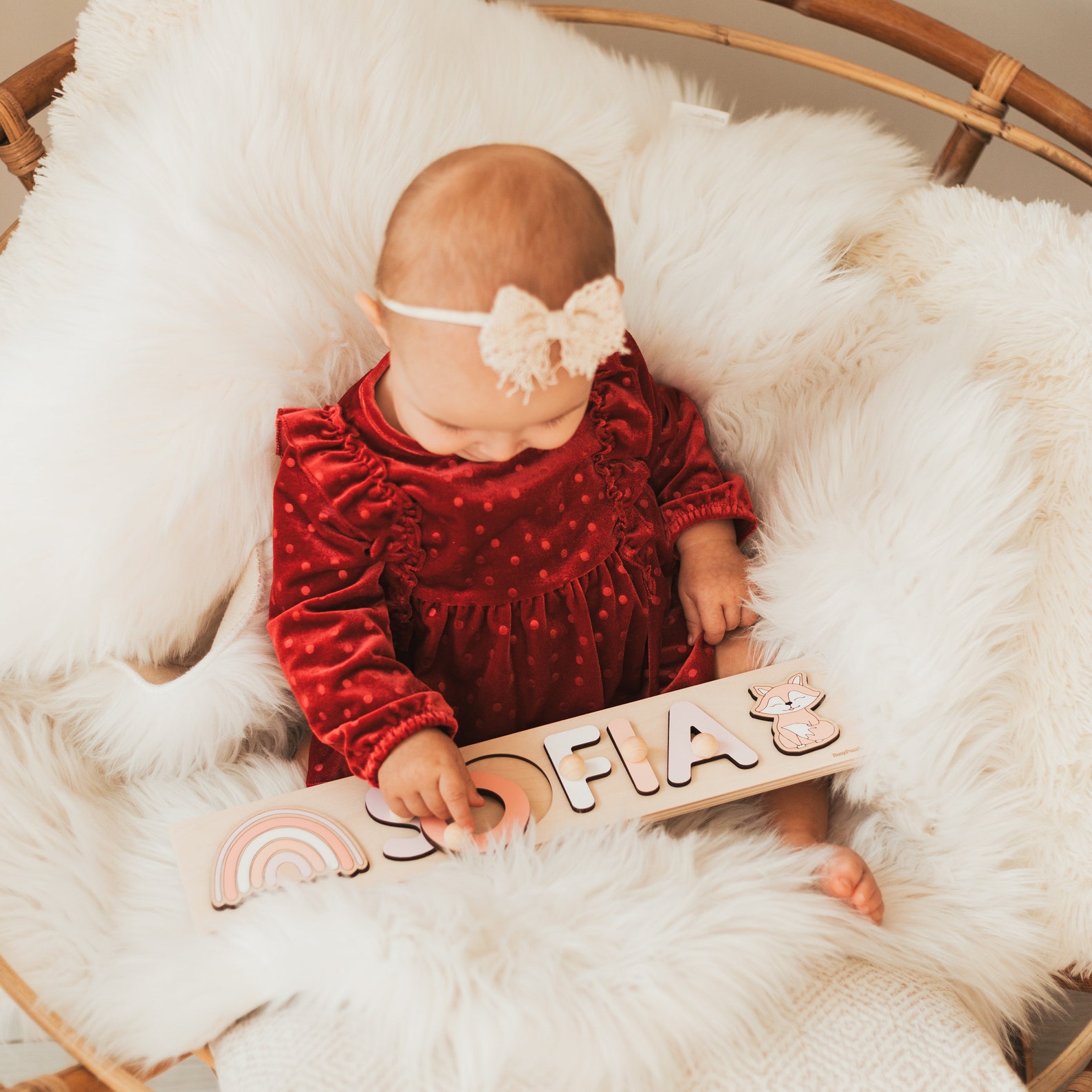 Personalized Easter Bunny Name Puzzle with Pegs – Custom Baby Present for First Easter