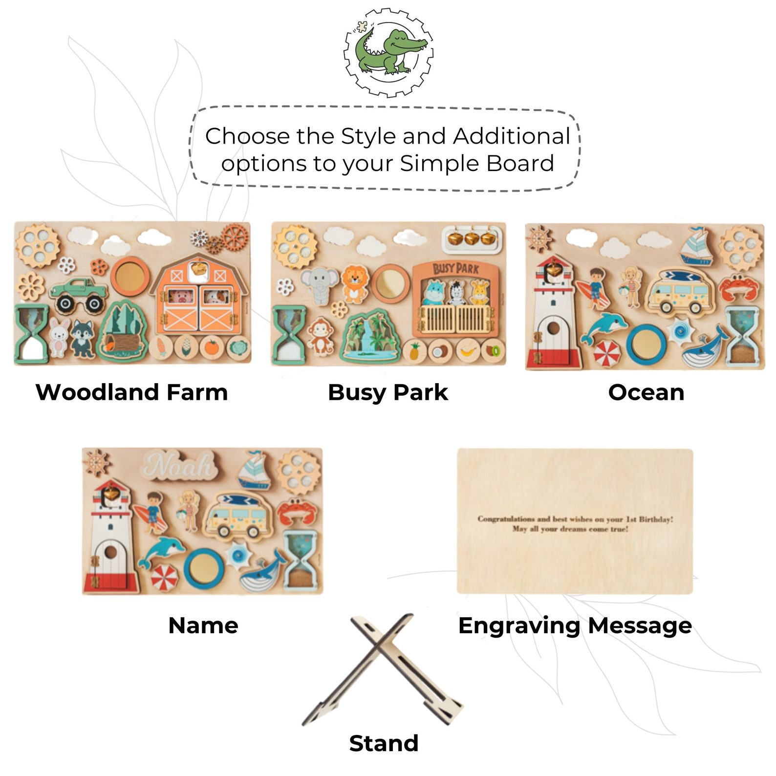 Personalized Easter Busy Board – Montessori Toy for Toddlers 1-3 – Custom Wooden Activity Board Present