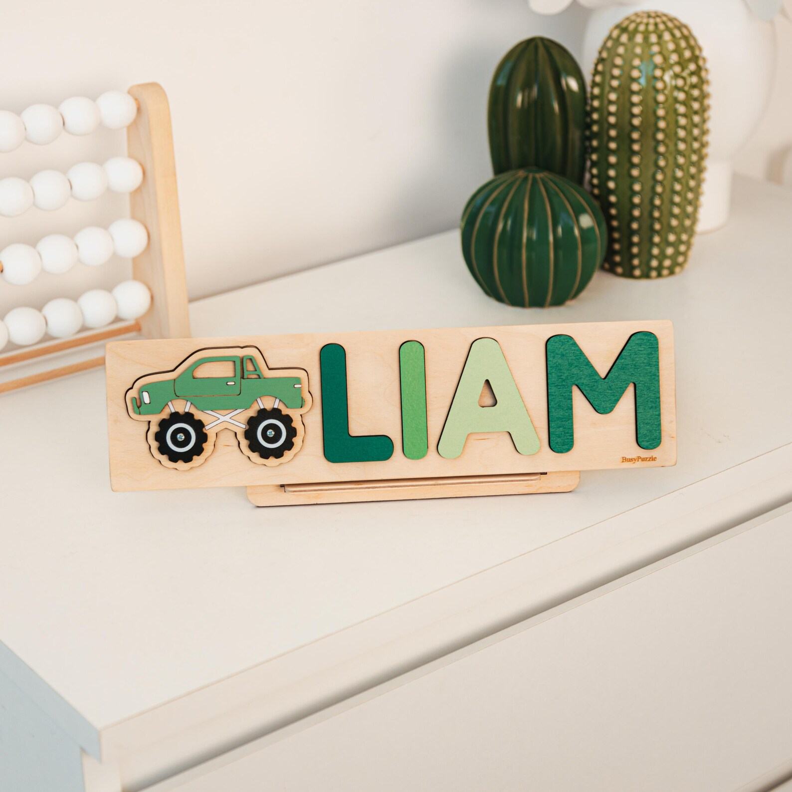Personalized Easter Name Puzzle for Toddlers – Custom Wooden Montessori Toy – 1st Birthday Present for Boys