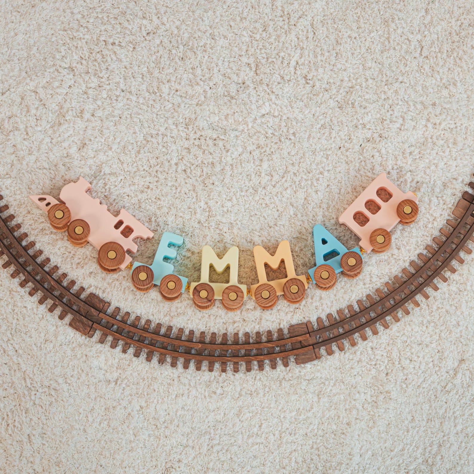 Personalized Easter Name Train – Custom Wooden Toy for Kids – Easter Basket Stuffer