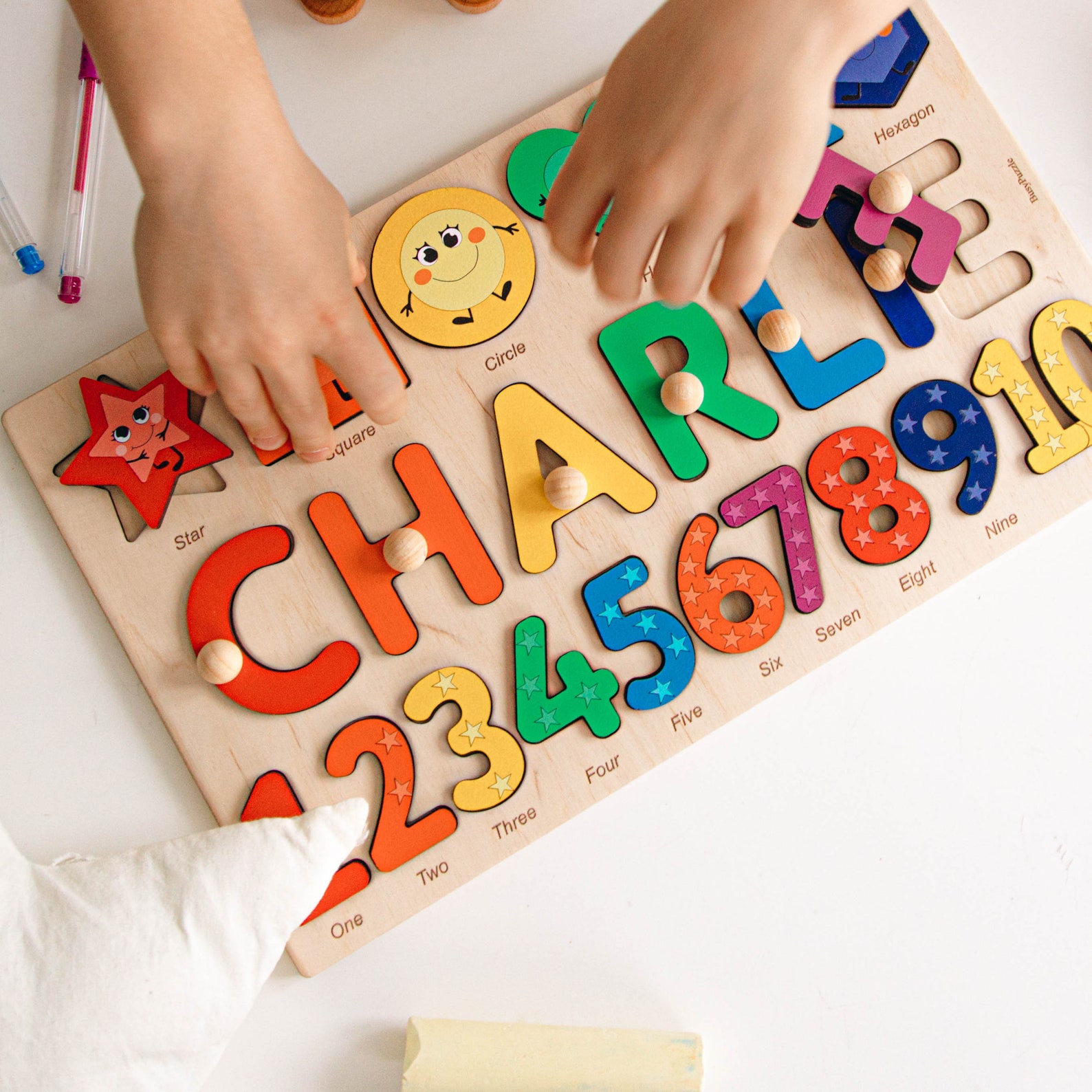 Personalized Easter Puzzles for Toddlers  Montessori Shapes & Numbers – Funny & Educational Present for 2 Year Olds!