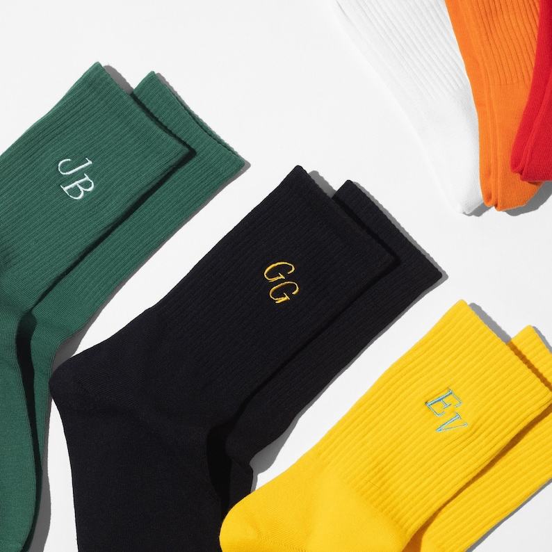 Personalized Embroidered Initial Socks Elevate Your Style with Custom Comfort